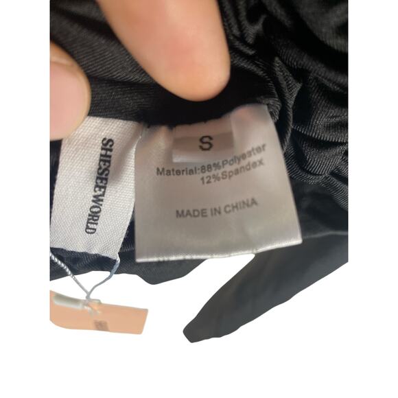 NWT Sheseeworld Deep V-cut backless mini dress Black Size Small - Picture 5 of 6